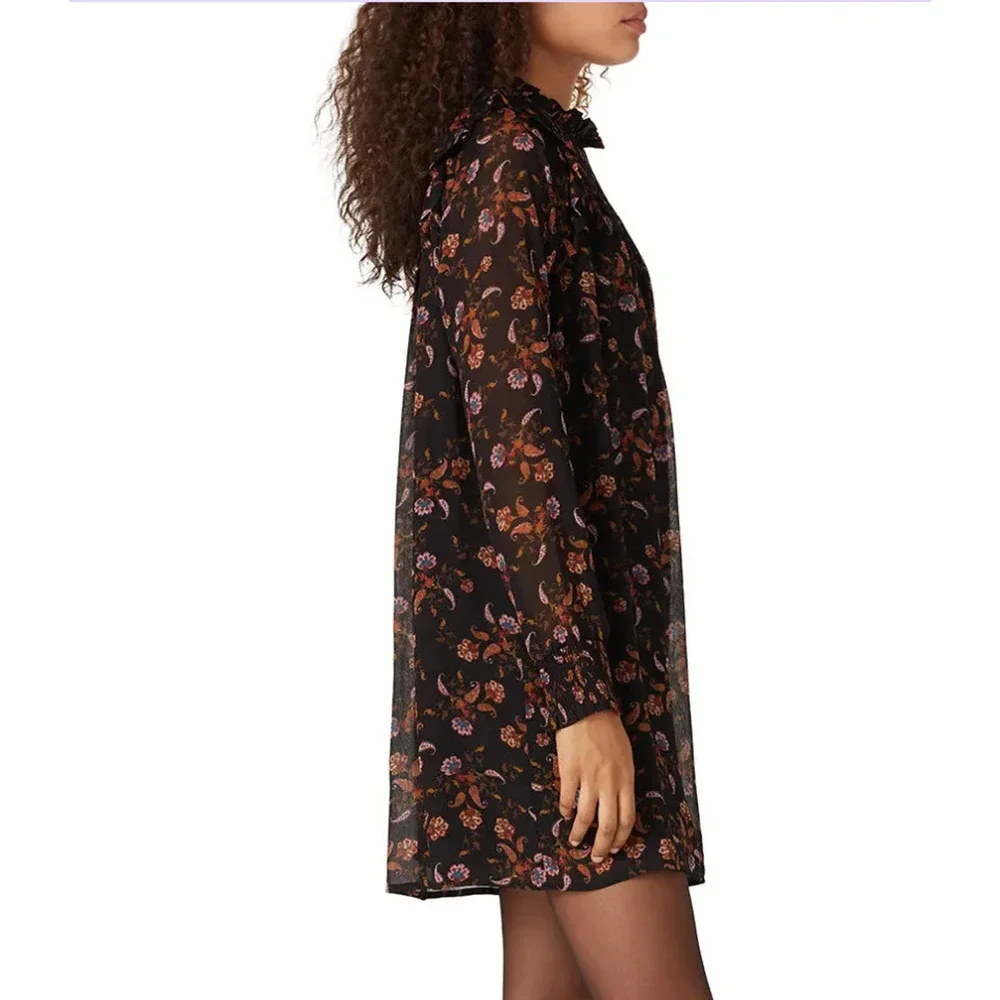 Sanctuary Brown Floral Babydoll Mini Dress Size 6 Cottagecore Fall Country $149 - Picture 2 of 9
